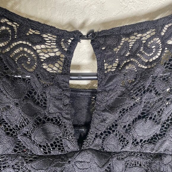 Panhandle Eyelet Lace Dress Womens L Black Lined Western - Picture 7 of 13